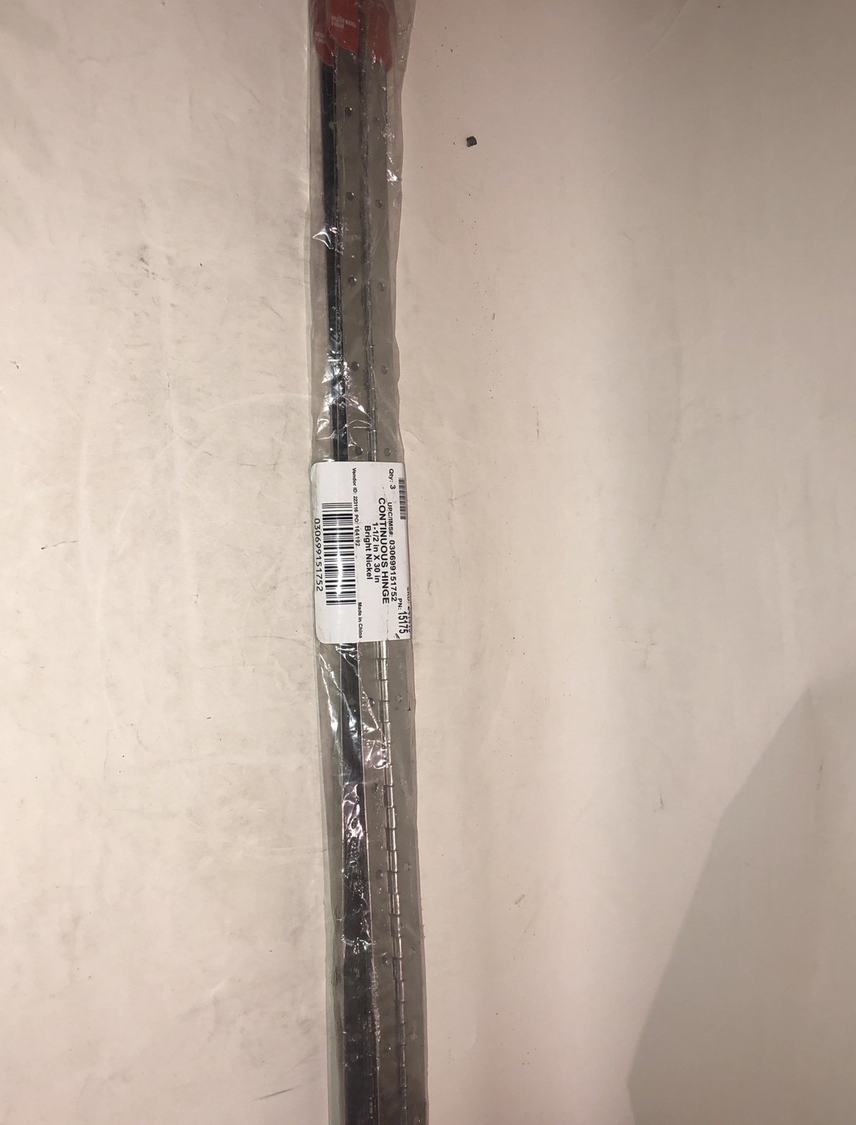 3 Pack Everbilt 1-1/2 in. x 30 in. Bright Nickel Continuous Hinge 241415