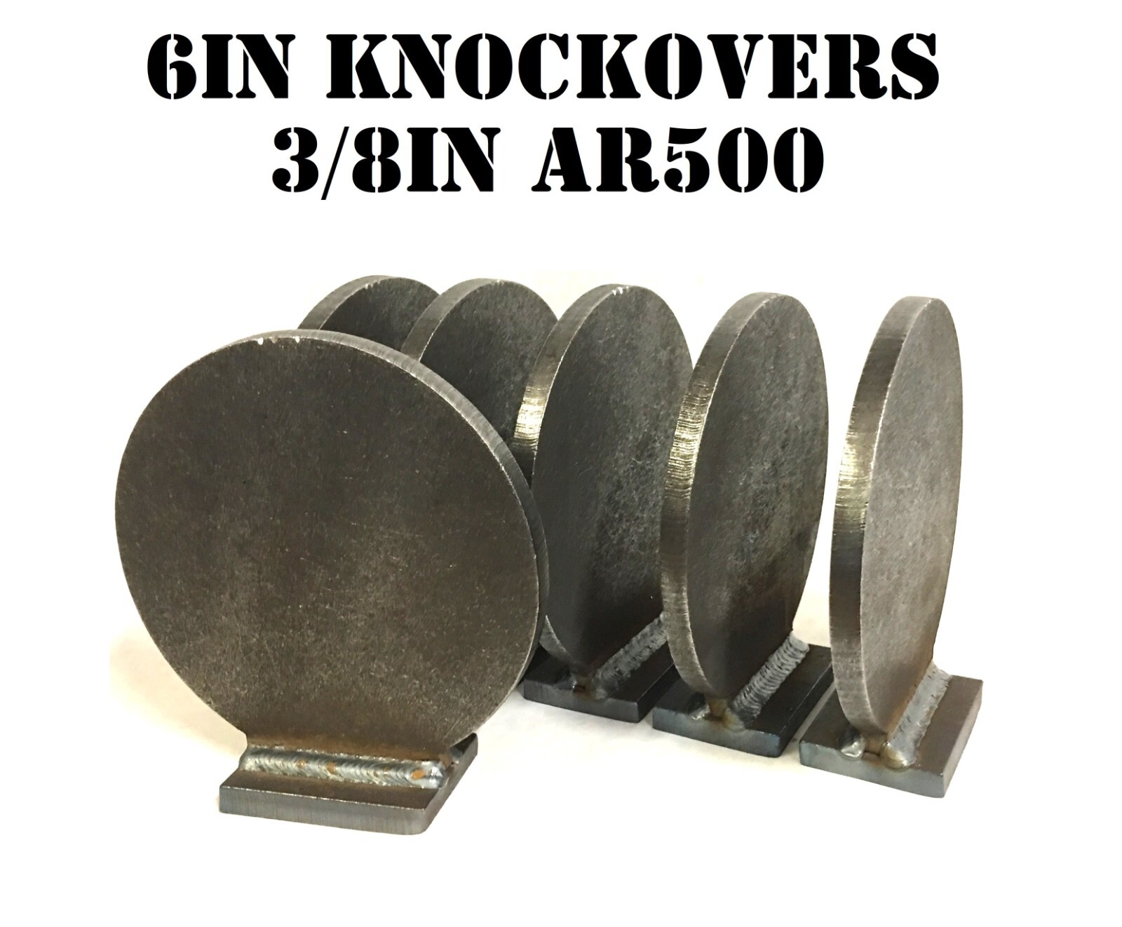 6in 3/8in AR500 Knock-over Steel Shooting Range Targets-Metal NRA Knock-downs