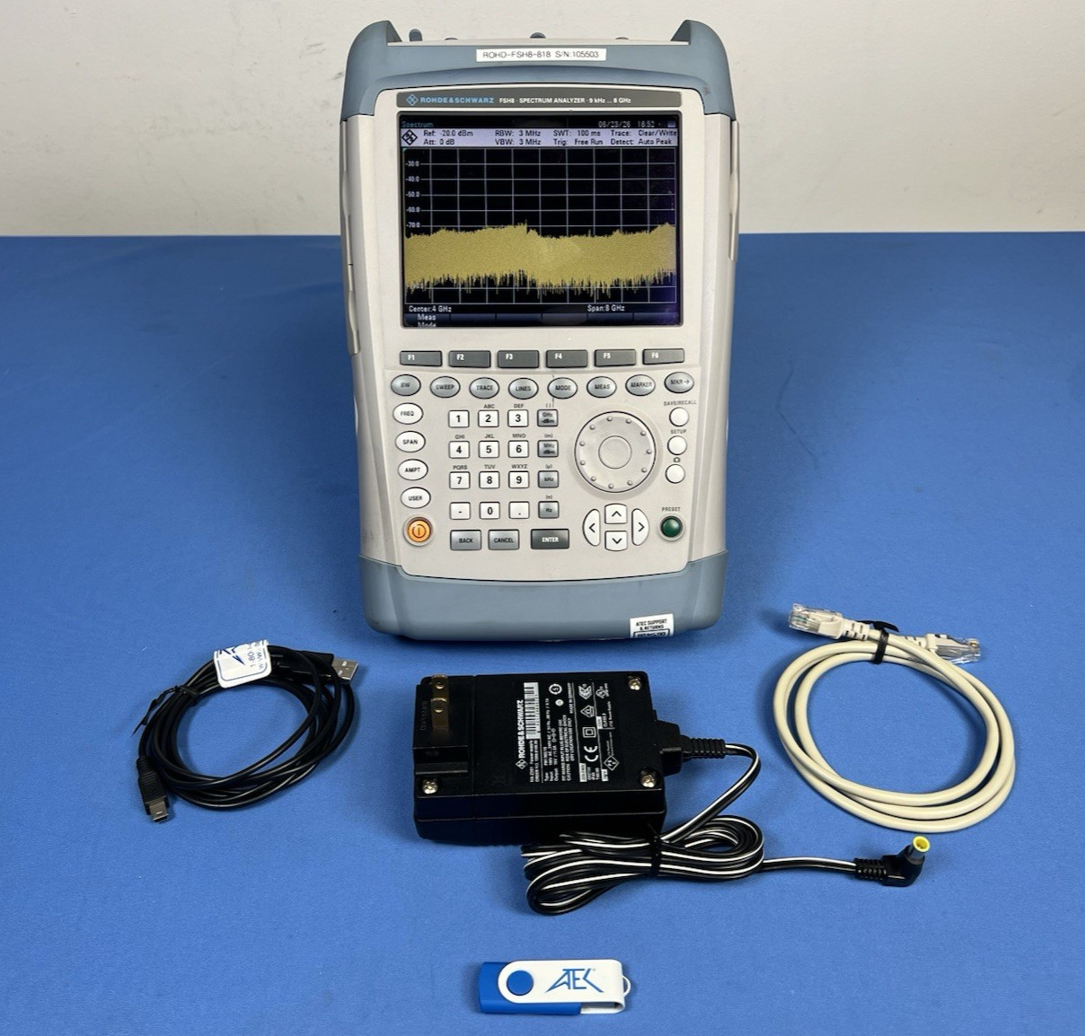 Rohde & Schwarz FSH8-818 9 kHz - 8 GHz Spectrum Analyzer w/ Preamp/Tracking Gen