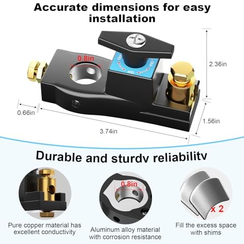 Battery Disconnect Switch, Heavy Duty Battery Shut Off Switch, General High 1