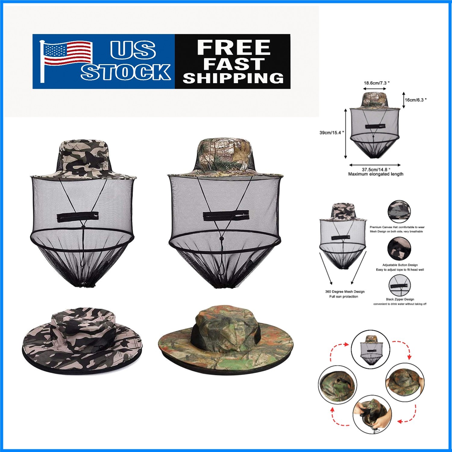 Comfortable 2 Pack Sun Hats with Mesh Netting - Ultimate Protection Outdoors