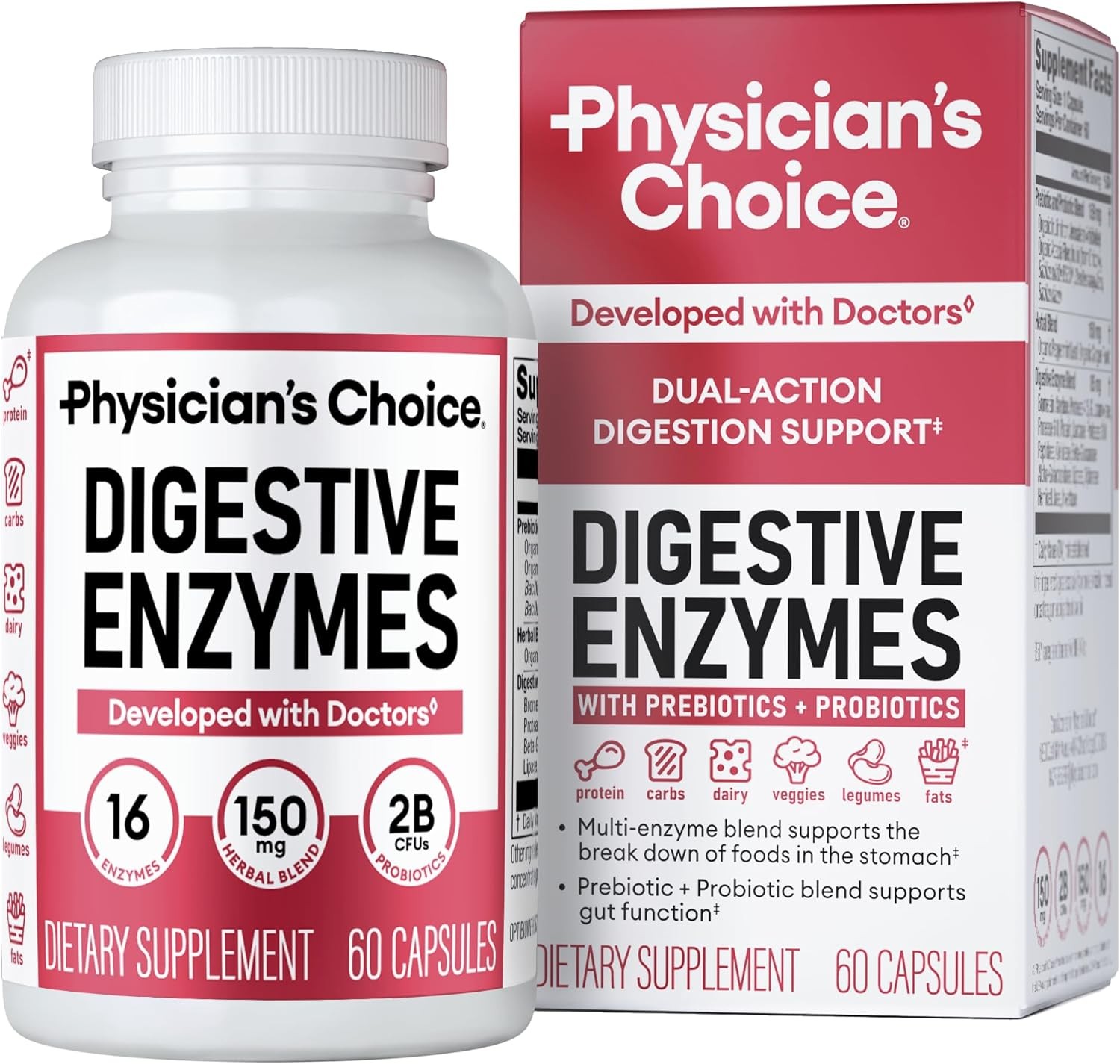 Physician's CHOICE Digestive Enzymes for Bloating&Digestion-16 Enzymes w/Organic