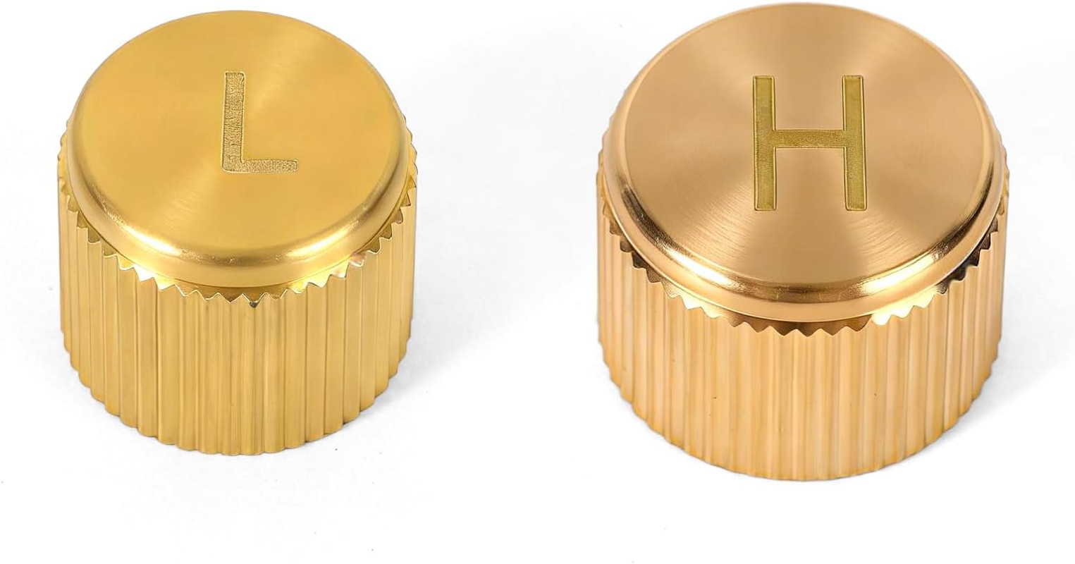 2Pcs Car AC Valve Caps for R134A System, Brass High & Low Pressure Service Port