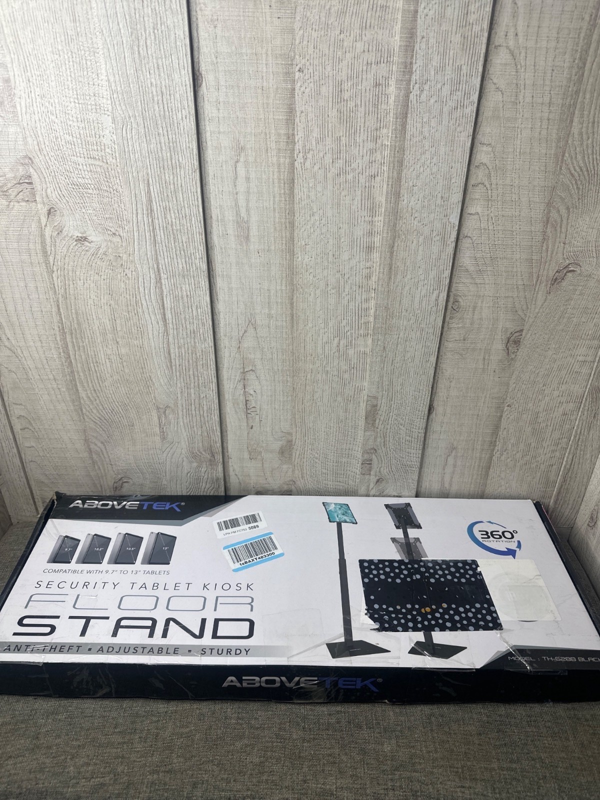 Abovetek Security Tablet Kiosk Stand Adj Anti-Theft 360° Rotation Black Metal