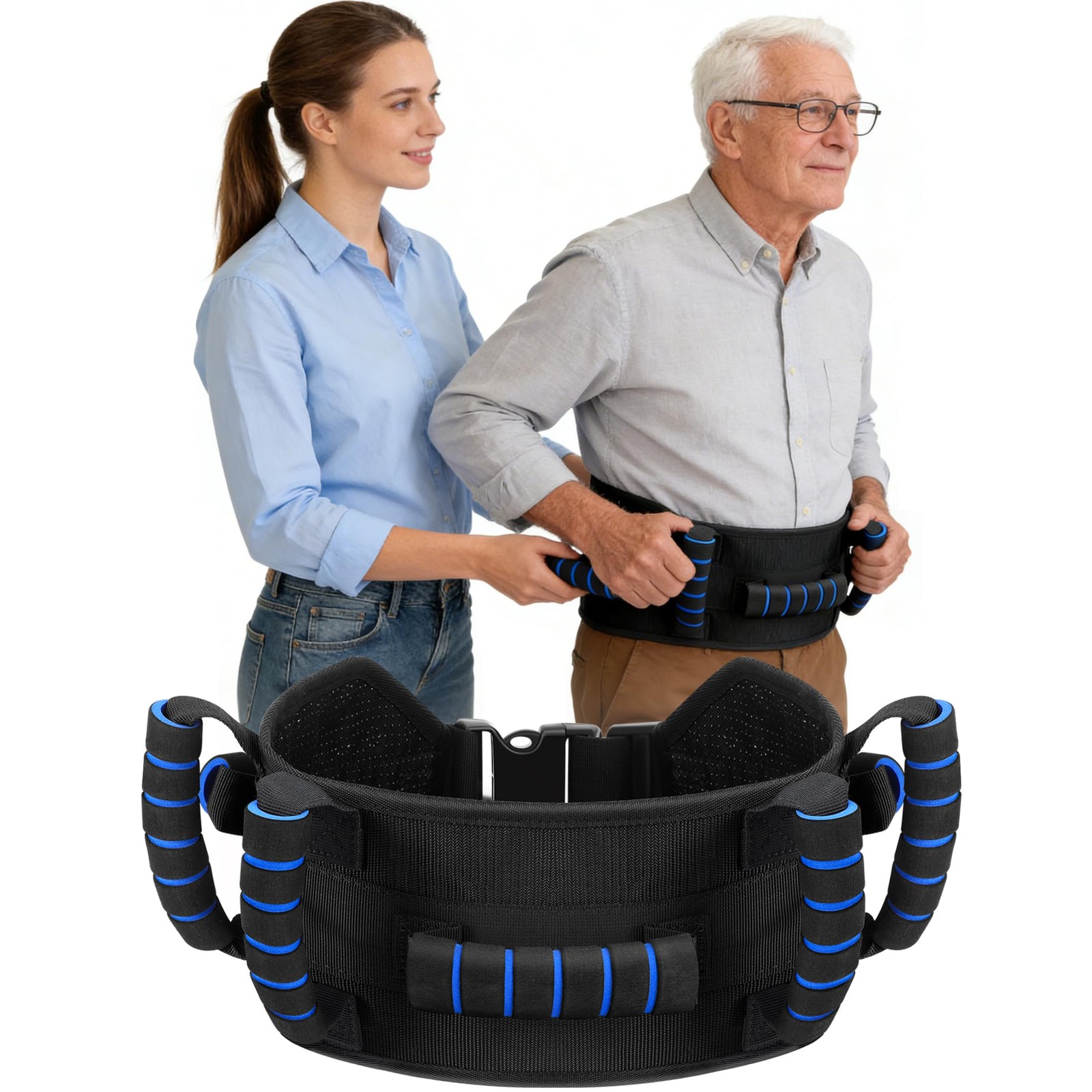 Gait Belt for Seniors with Handles，Gate Belts Medical for Elderly，Transfer Be...
