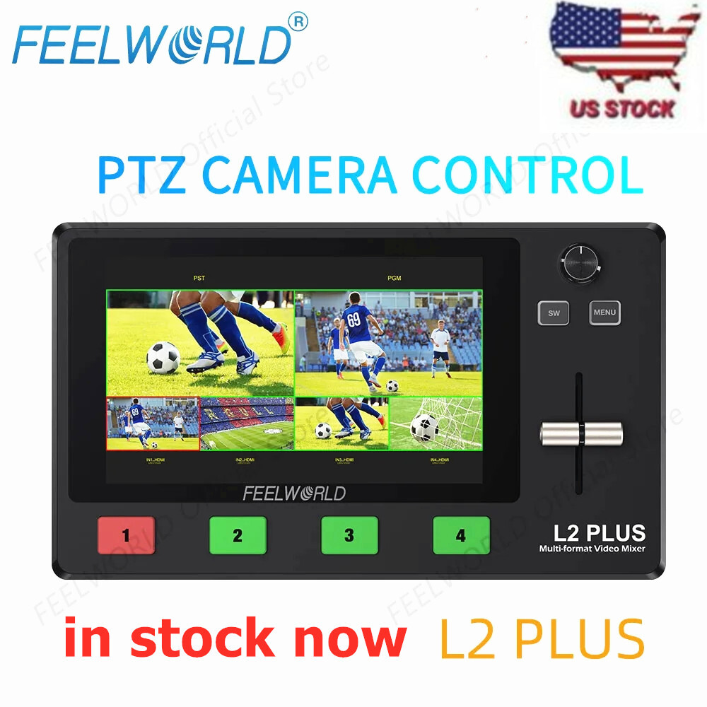 Feelworld L2 PLUS 5.5" LCD Multi-Camera Video Mixer Switcher PTZ Control USB3.0