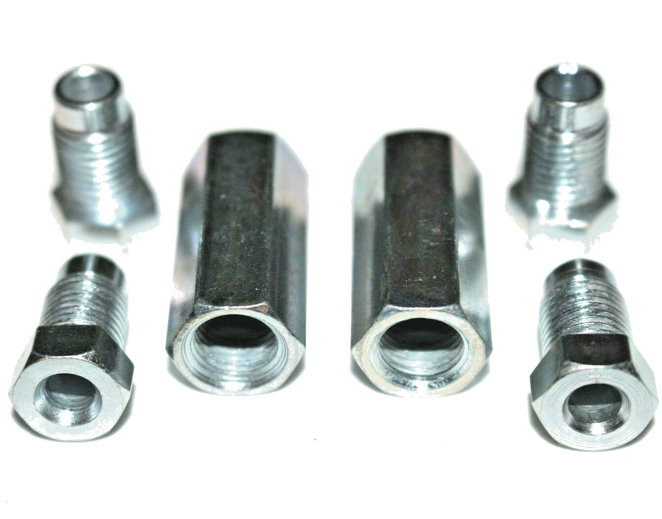 Brake Pipe 2 Qty 2 Way Female Connector 3/8 With 4 Long Male Nuts 3 / 16 " UNF