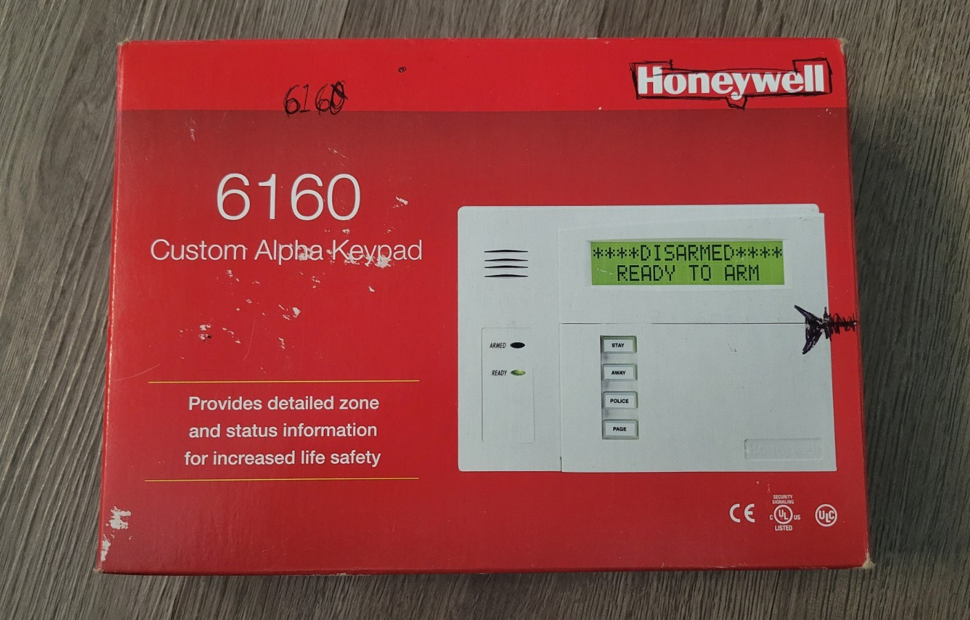 Honeywell 6160 Custom Alpha Alarm Security Control Panel & Keypad White