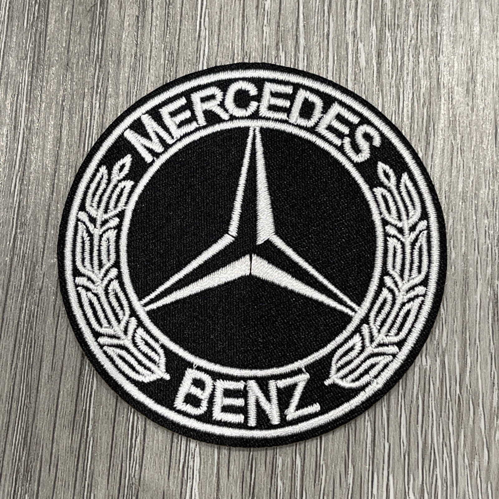 Mercedes Benz Black & White Luxury Patch Embroidered Iron On Or Sew On 3x3 Inch