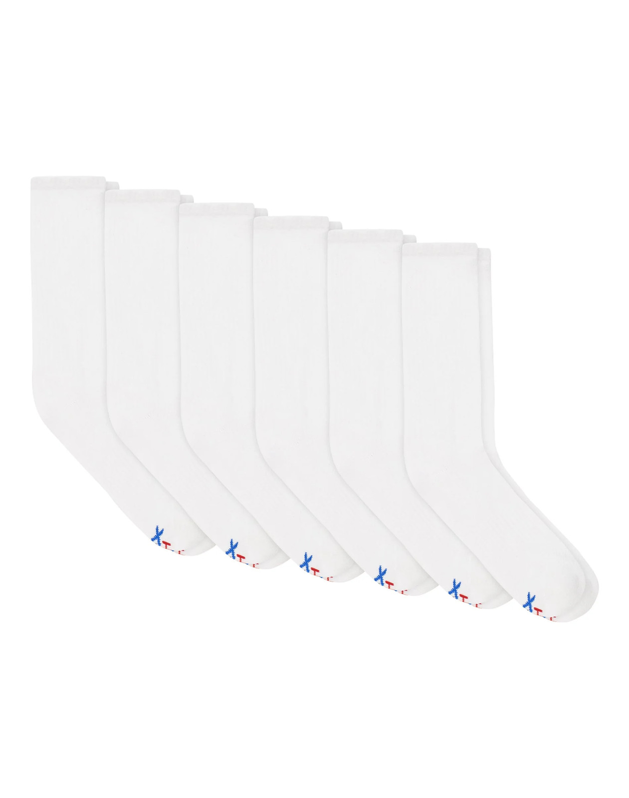 Hanes Big & Tall Crew Socks 6-Pack Mens Performance Cushioned Arch Support 12-14