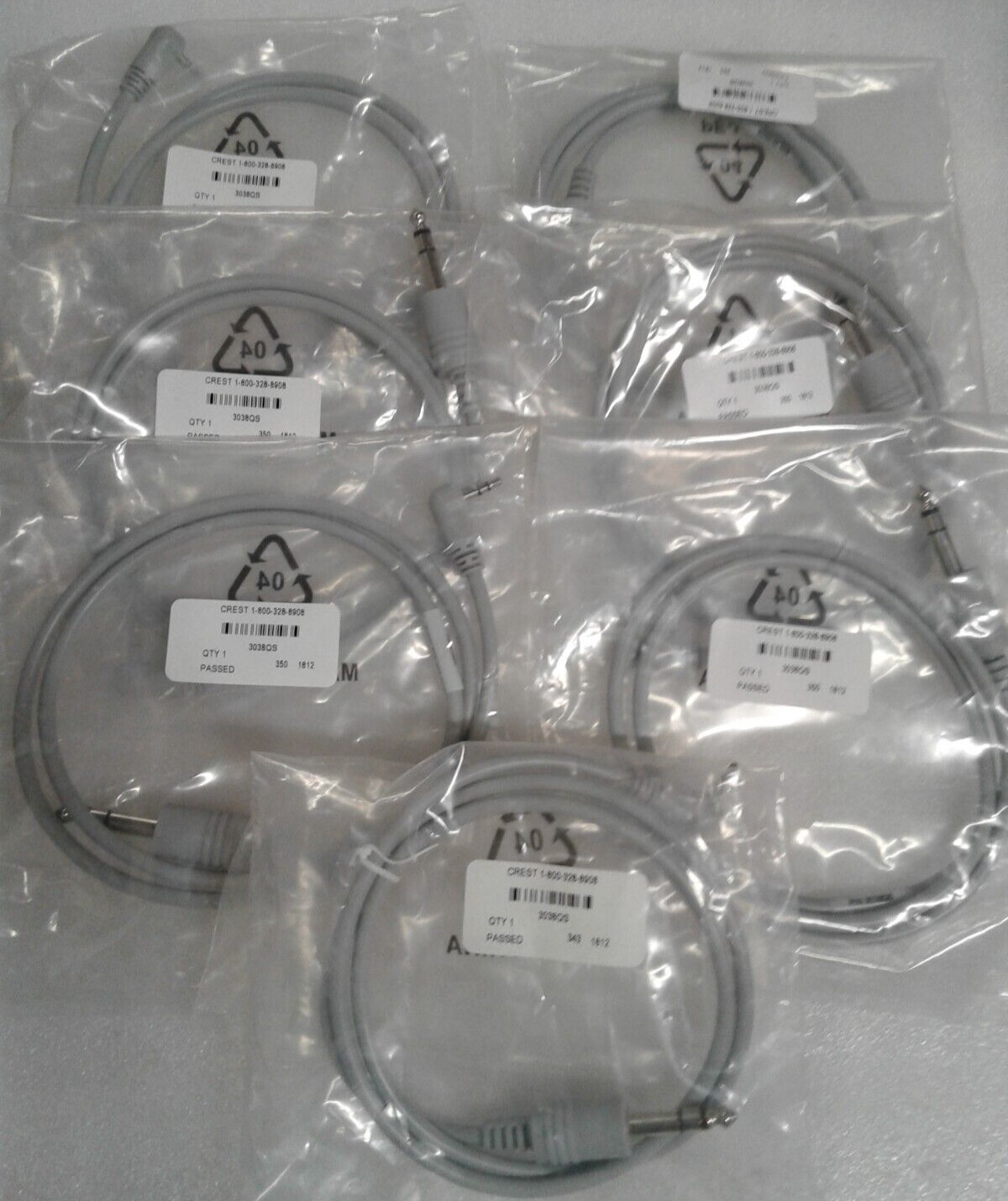 Qty. 7 Crest 3038QS Healthcare Supply Hardwired Jumper Cable- Factory Sealed Bag