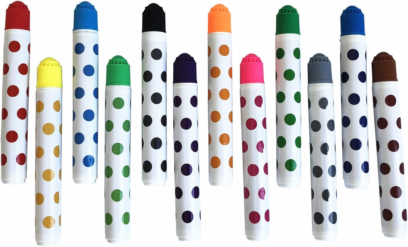 12 pcs Bingo Daubers in Mixed Colors Dot Art MarkersBingo Markers