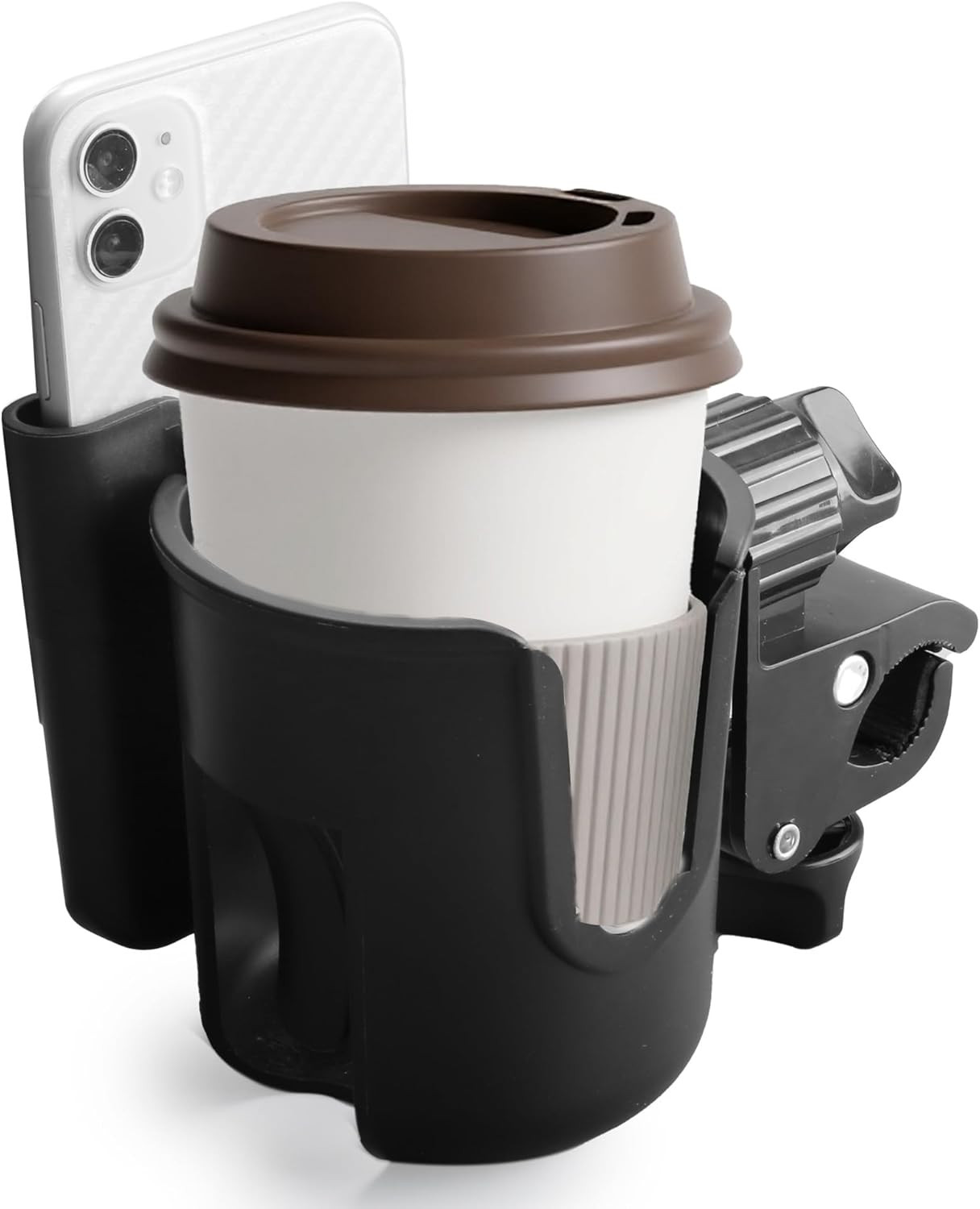 2-In-1 Walker Cup Holder with Detachable Phone Holder，Fit for Wheelchair, Rollat