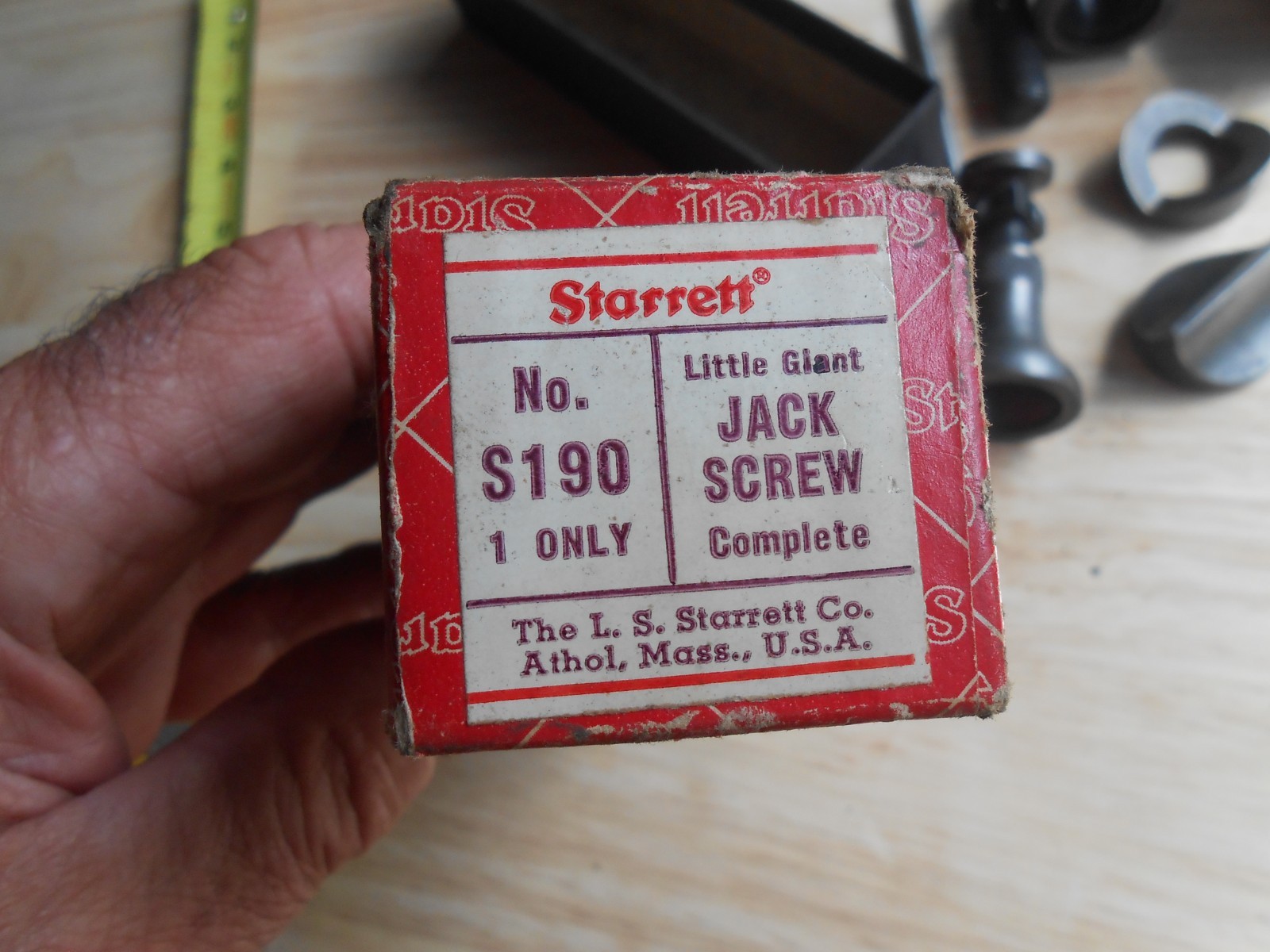 TWO STARRETT S190 JACK SCREW SETS---ONE IS MISSING TALL BASE-LIGHTLY USED