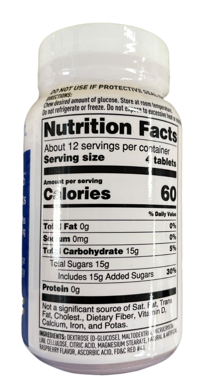 HM Glucose Tablets RASPBERRY 50 count ( 3 pack ) PHARMACY FRESH /
