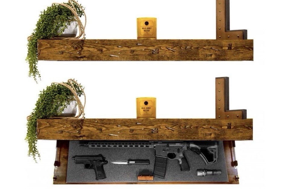 New Defender 45R  Shelf Storage Gun Concealment Hidden Safe RFID Home Security