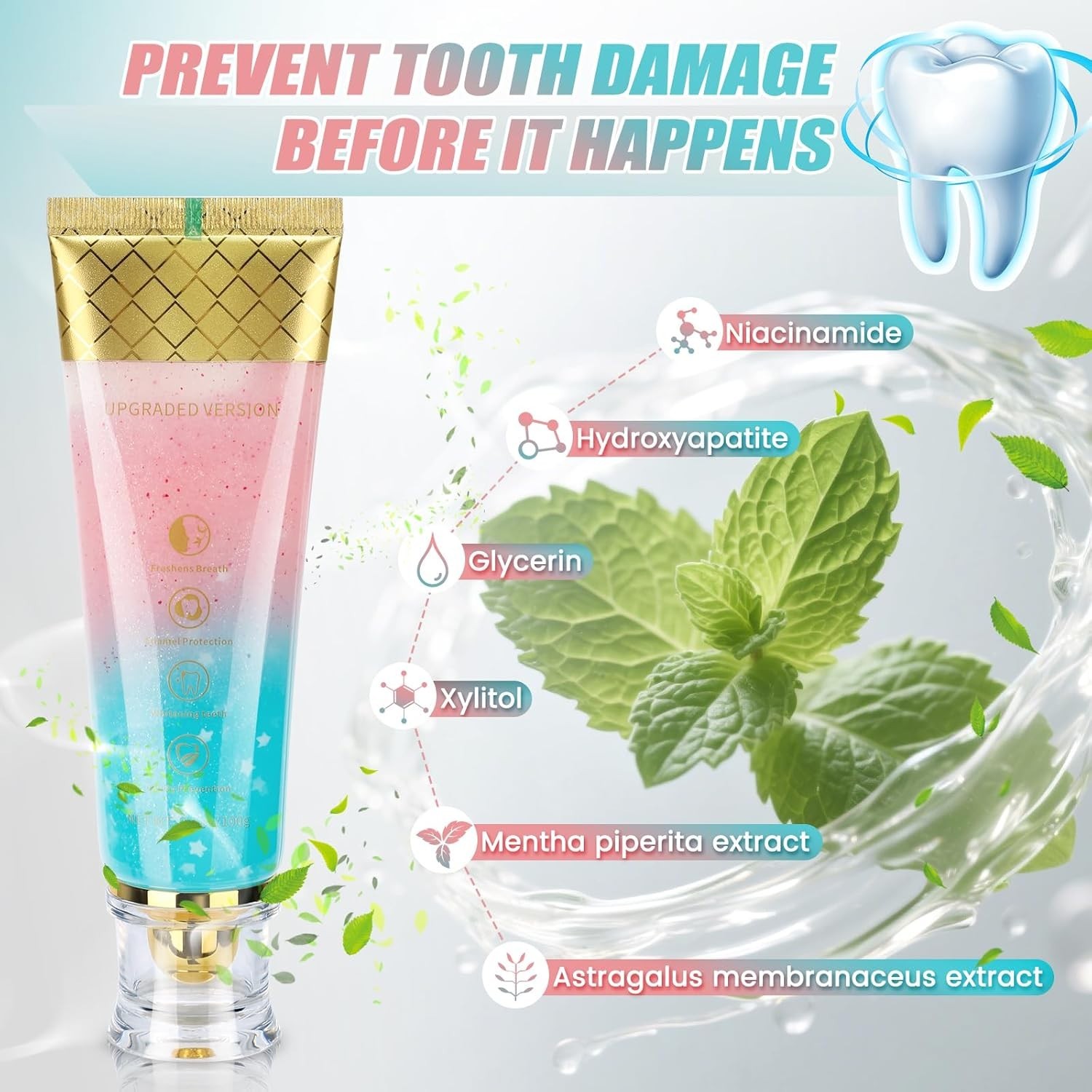 Niacinamide Whitening Toothpaste, Hydroxyapatite Toothpaste, Effectively Whit...