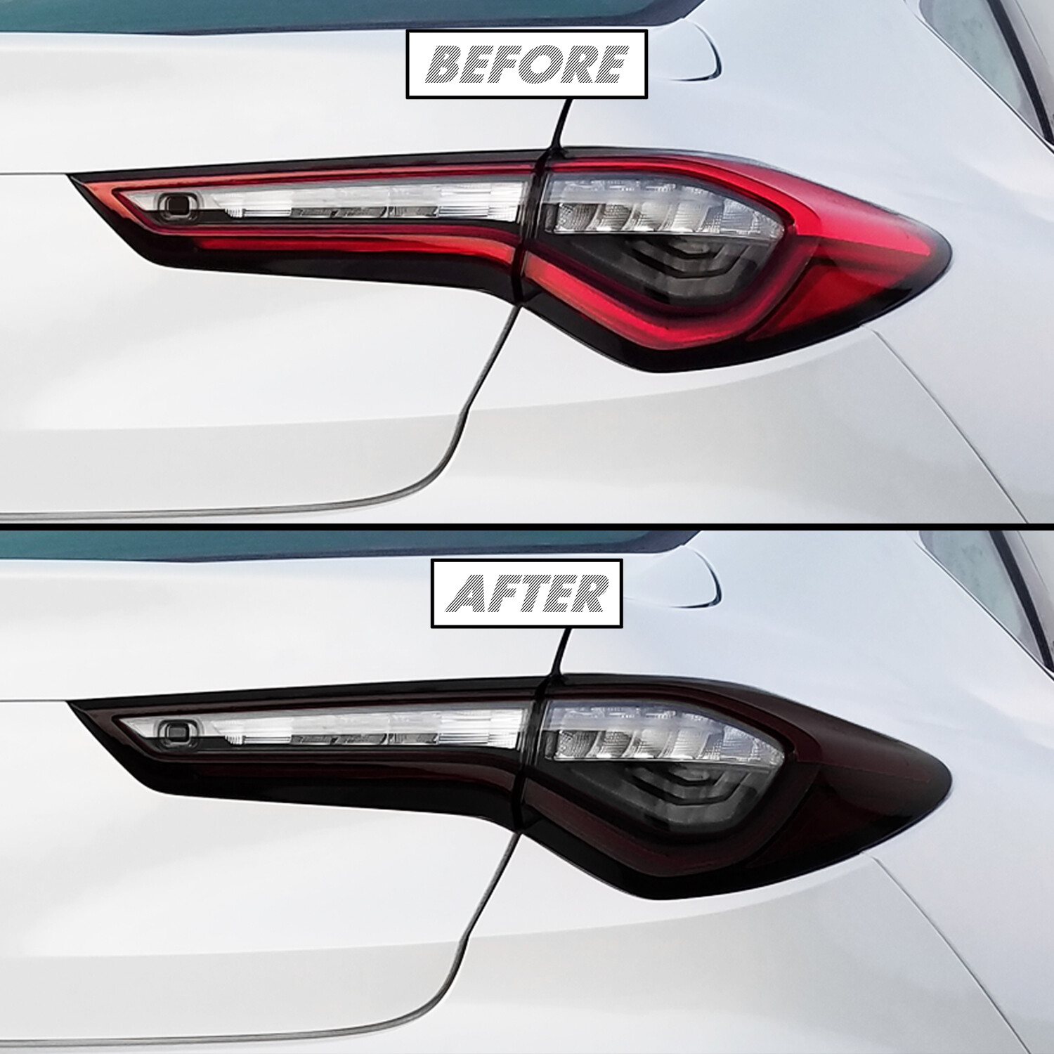FOR 2021-2025 Acura TLX Tail Light Cutout & Reflector SMOKE Vinyl Tint Overlays