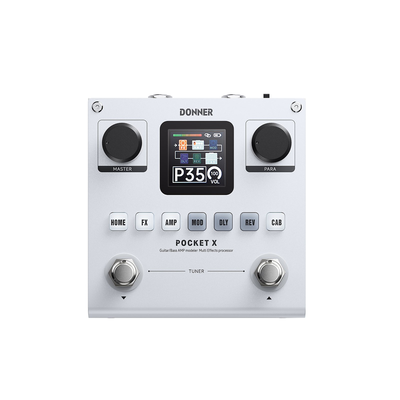 Donner Pocket X Multi Effects Pedal 62 Effects 20 IRs 3-band EQ Built-in Battery