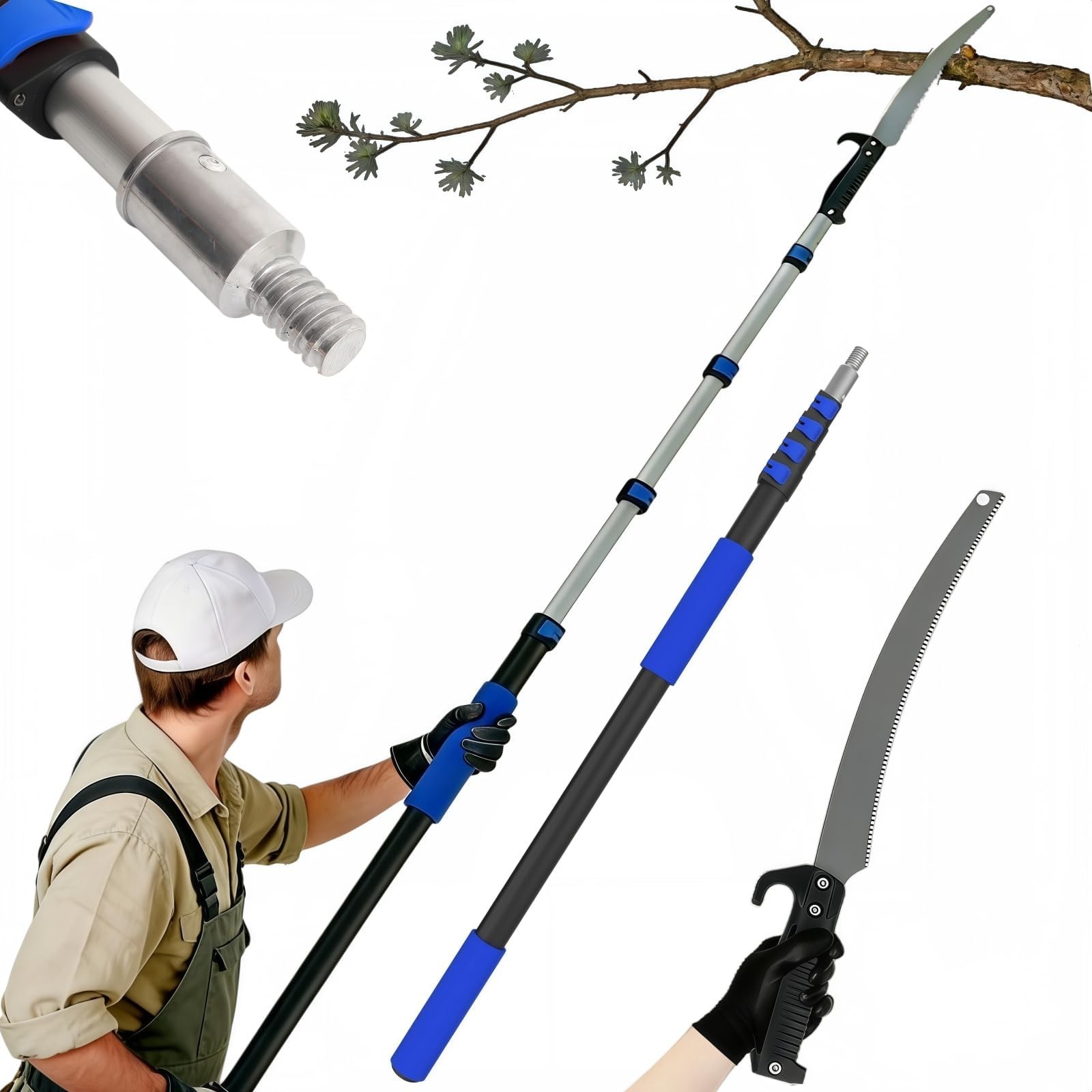 18FT Reach Pole Saws for Tree Trimming with 3-12FT Telescoping Extension Pole...