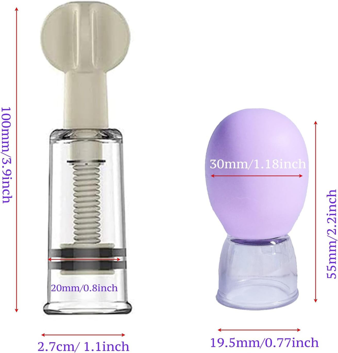 2 Pairs Nipple Correctors for Flat and Inverted Nipples, Inverted Vacuum Suction
