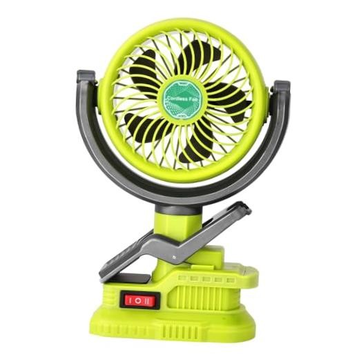 Cordless Clip-on Fan Compatible with Ryobi 18V ONE+ Battery(Battery for Ryobi