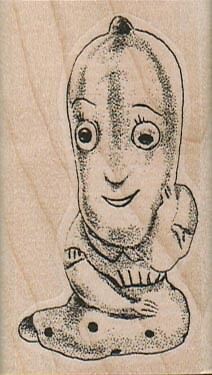 Melonhead 1 1/2 x 2 1/2" Rubber Stamp, Melonhead Stamp