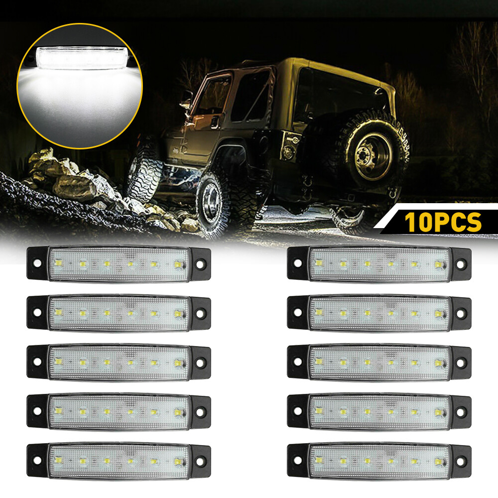 10PCS White Waterproof LED Truck Pickup Bed Light LEDs Rock Lighting Bar Kits