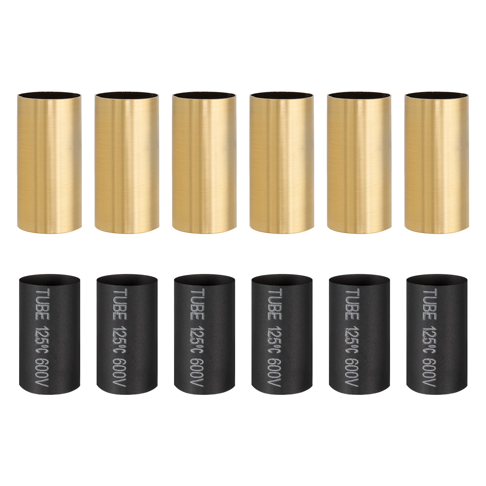 6Pcs 1.75" Tall Metal E12 Candle Covers Sleeves French Gold