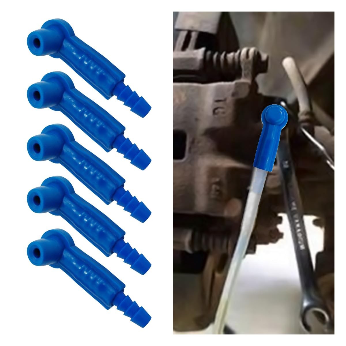 LAINLOY 5PCS Car Oil Bleeder Pump Exchange Adapter, 2.48×0.87×0.74 inch, Blue