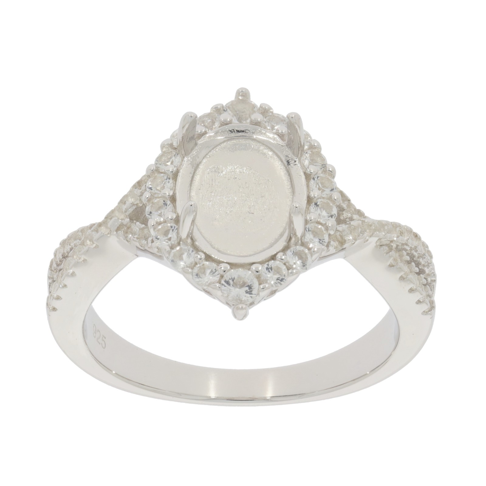 Sterling Silver Semi Mount Ring Setting Oval OV 9x7mm