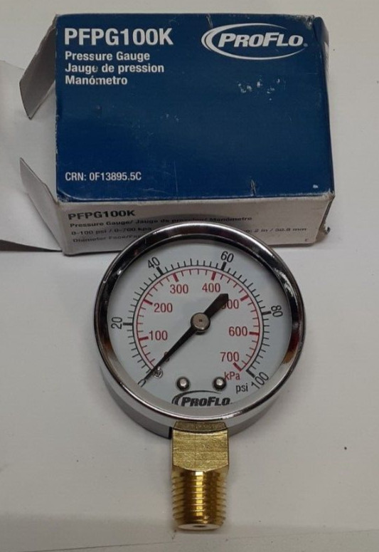 PROFLO 2" Pressure Gauge 0-100 lb. PFPG100K