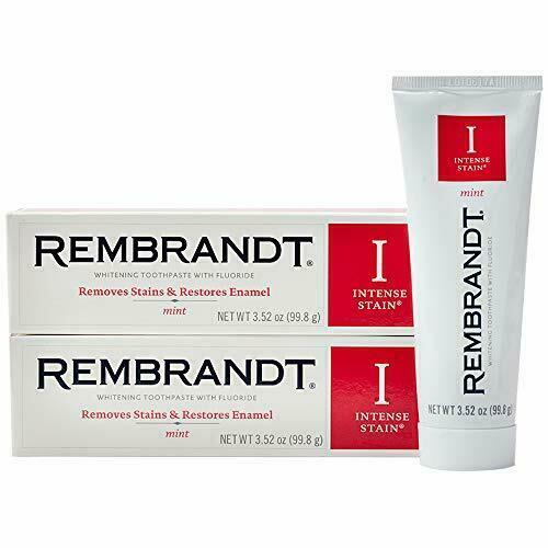 Rembrandt Intense Stain Whitening Mint Toothpaste 3.5oz 2 Pack NEW SEALED