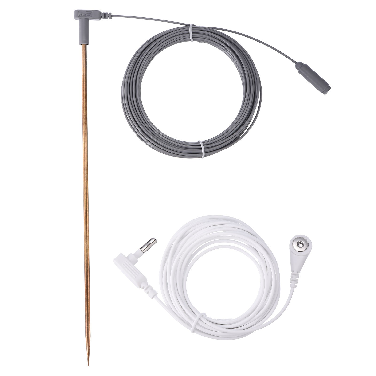1 Pcs Copper Grounding Rod, 12 Inch Pure Copper with 2Pcs 40ft Ground Cords