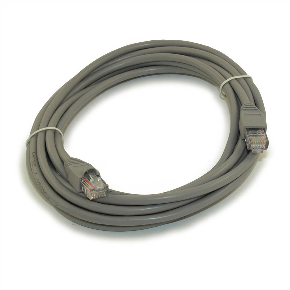 15ft Cat5E Ethernet RJ45 Patch Cable Stranded Snagless Booted GRAY