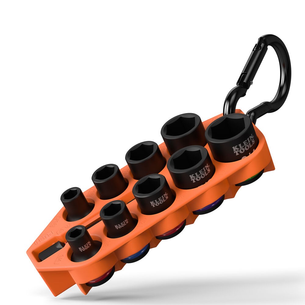 Klein Tools Grab-And-Go Impact Socket Set, Sae, 10 Pieces