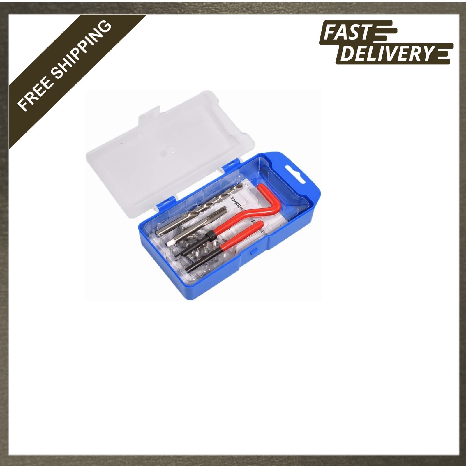 M8 x 1.25 Thread Repair Kit Helicoil Set with HSS Drill Bits for Steel Cast Iron