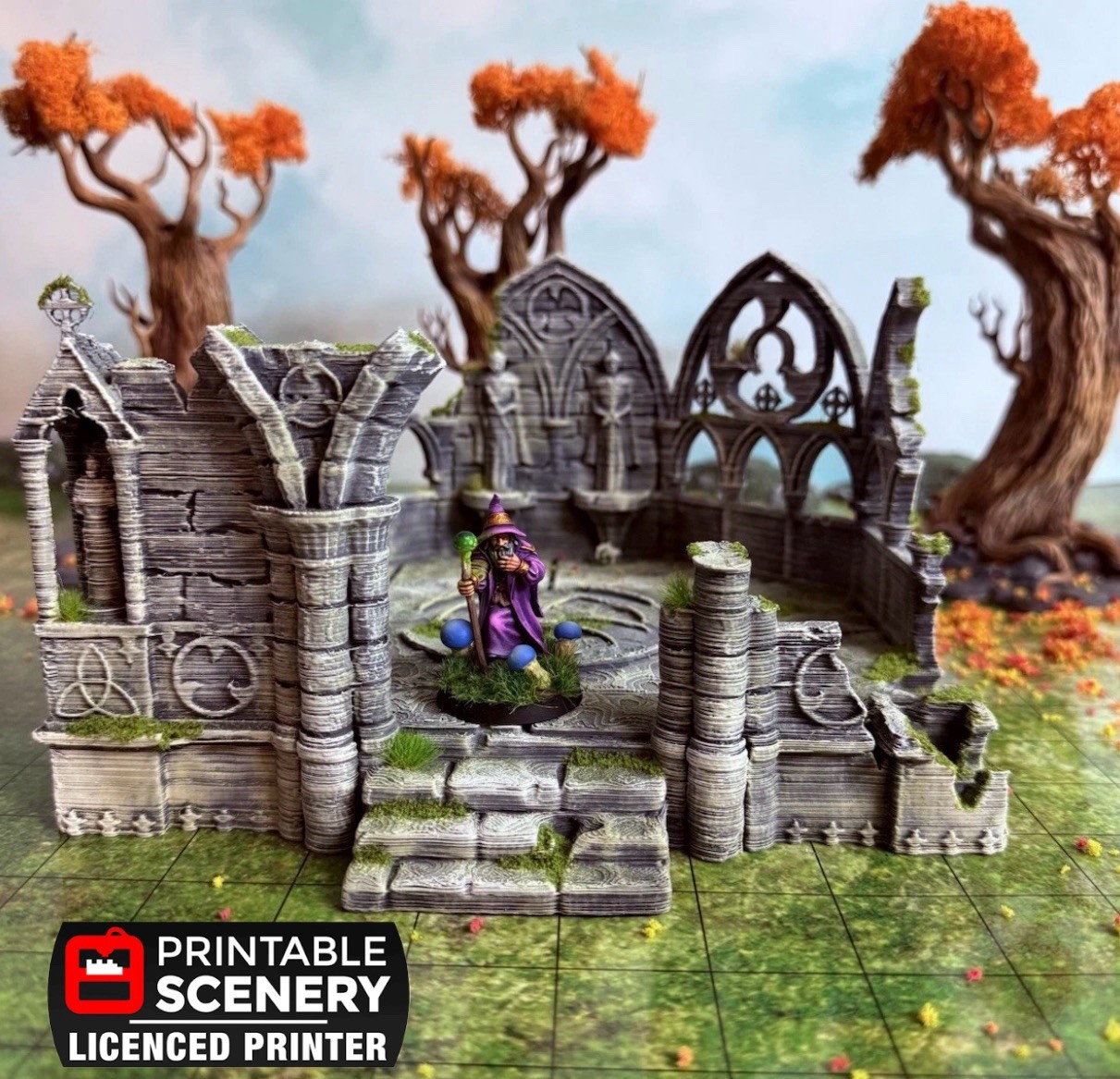 Painted Gothic Abby Terrain For Dungeons And Dragons AOS Old World RPG Minis