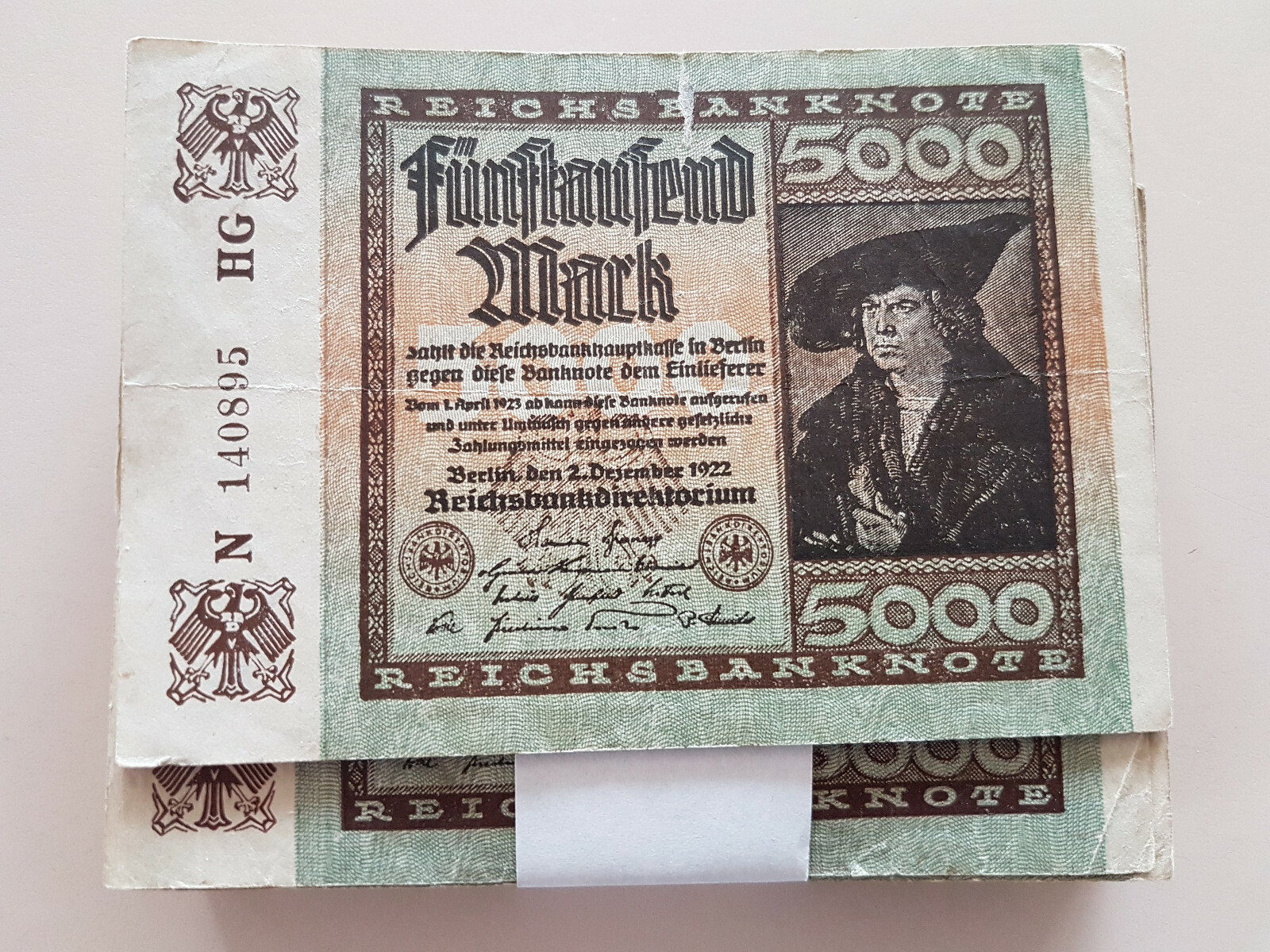 BERLIN - GERMANY NOTGELD   - 5000 MARK REICHSBANKNOTE / SOLD AS EACH