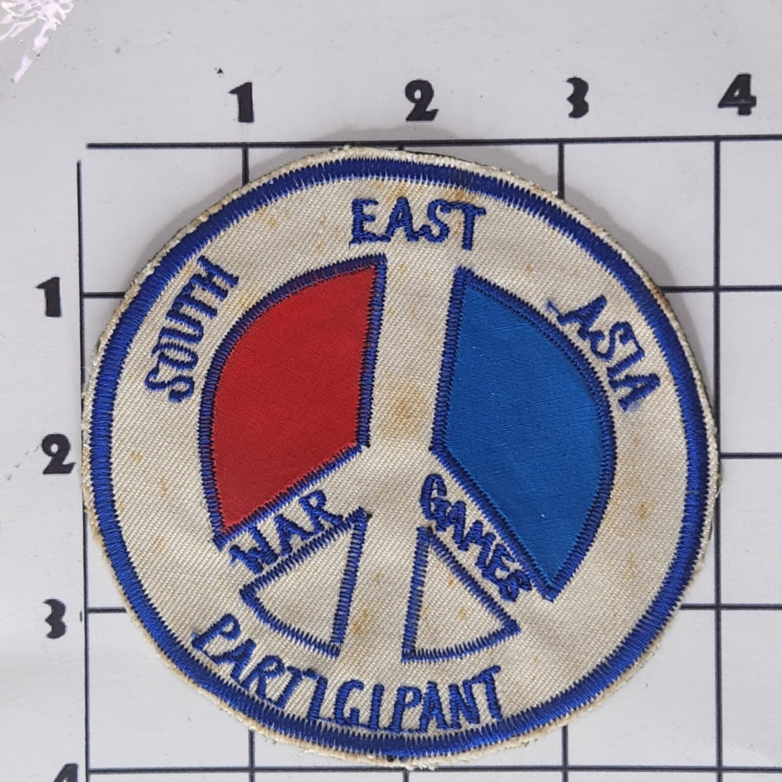 South East Asia War Games Participant Patch Red White Blue Peace