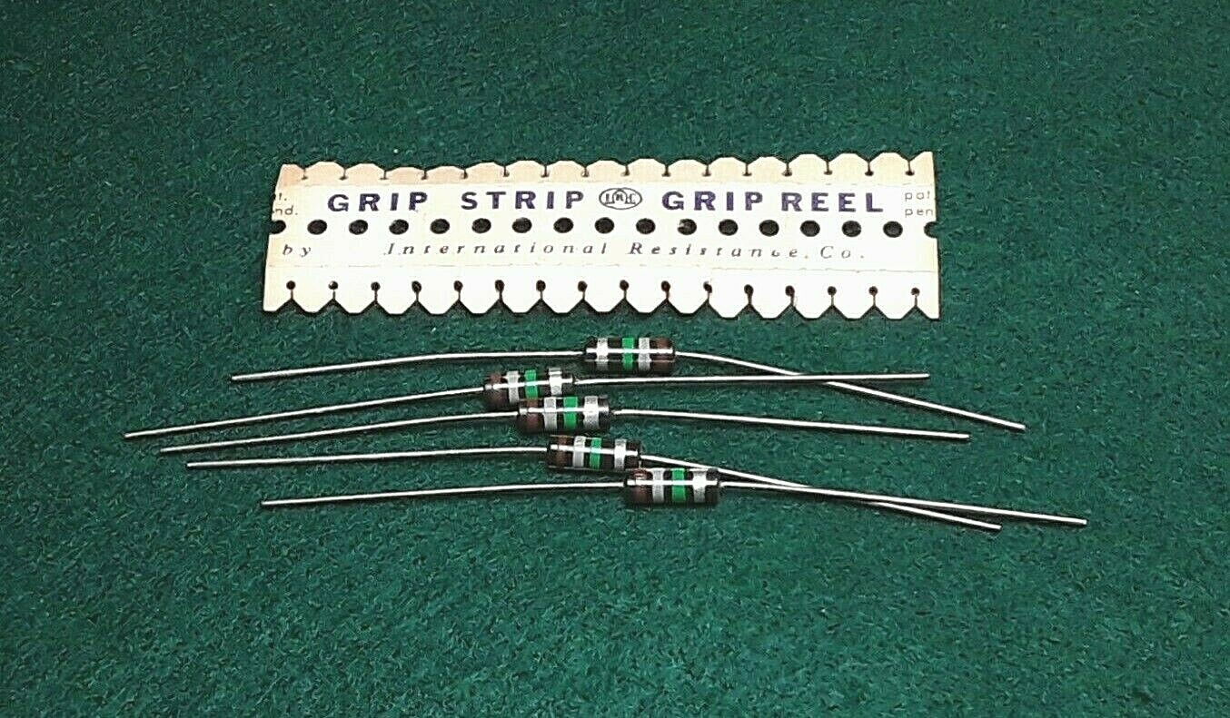 (1) 5 Pack IRC Carbon Comp 1.8 MEG OHM 1/2 Watt 10% Resistors NOS