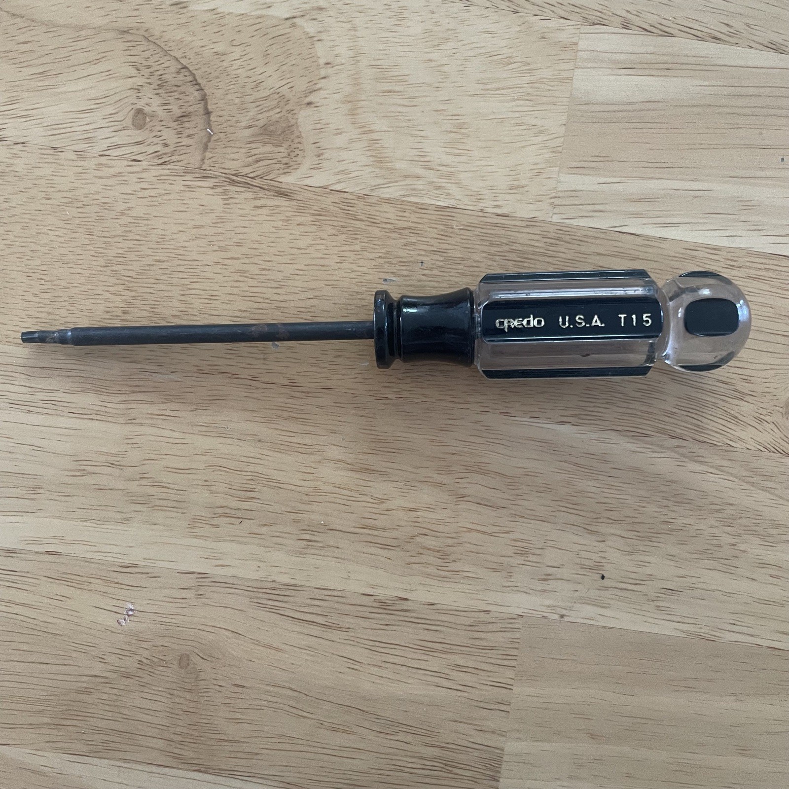 Vintage Credo Professional USA Torx Screwdriver T15 – Black & Clear Handle