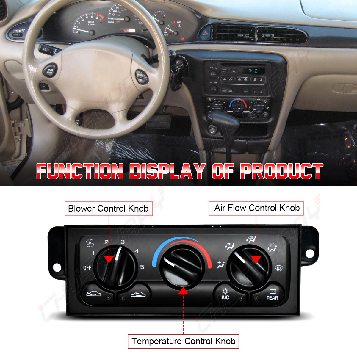 Climate Control Unit A/C Heater Control Switch For 1997-1999 Oldsmobile Cutlass