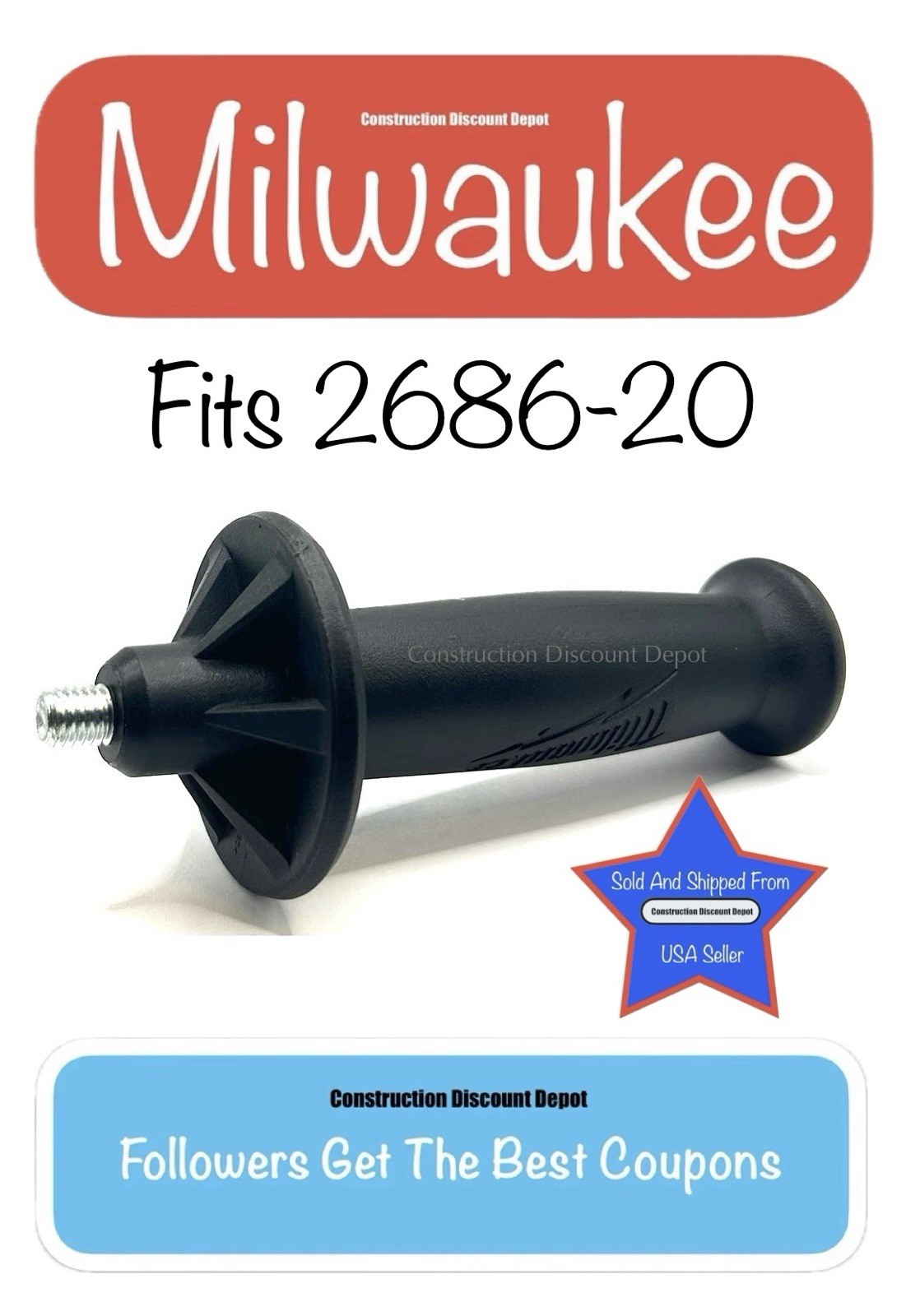OEM Part Replacement Handle For Milwaukee 2686-20 M18 Brushless Cordless Grinder
