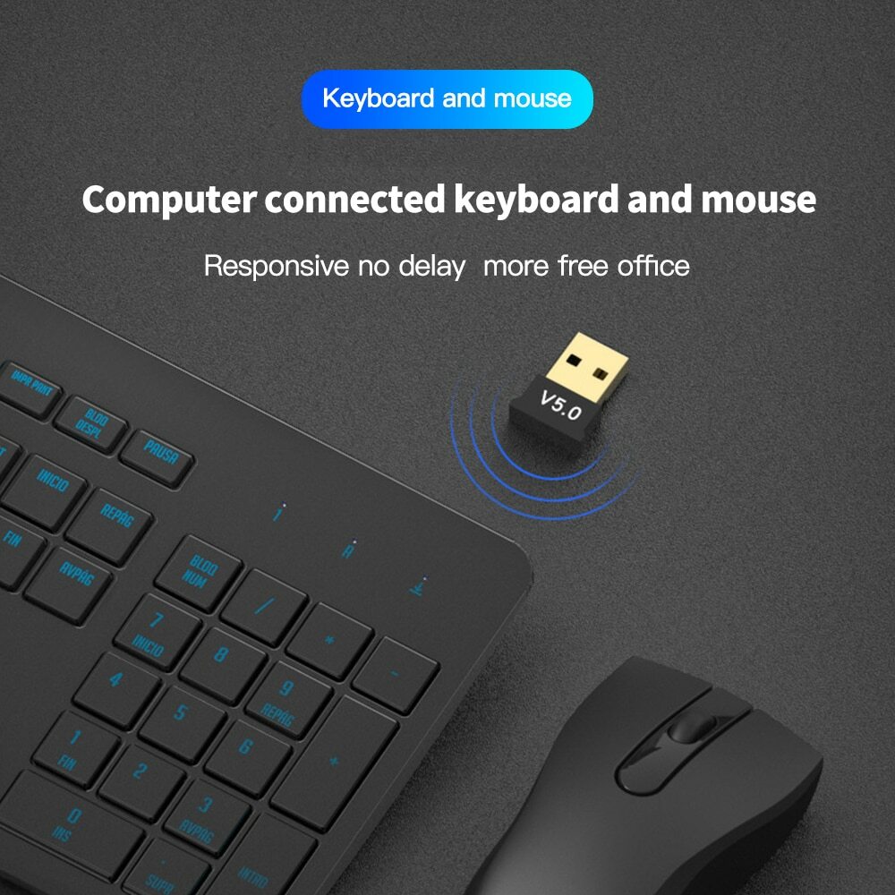 2pcs Wireless USB Bluetooth 5.0 Adapter Transmitter Receiver Audio PC Windows