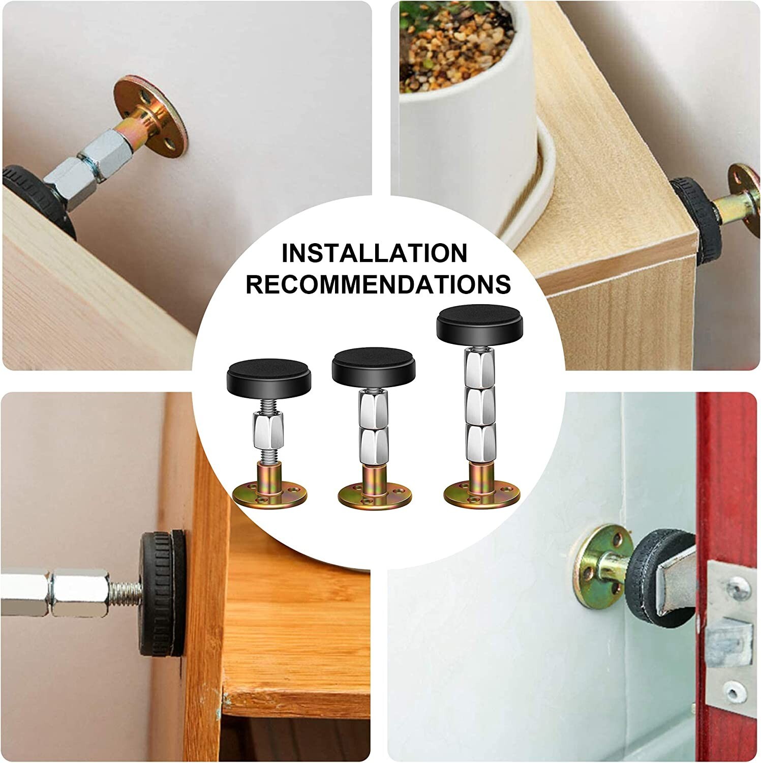 4 Pack Threaded Bed Frame Anti-Shake Tool Adjustable Headboard Stopper No Noise