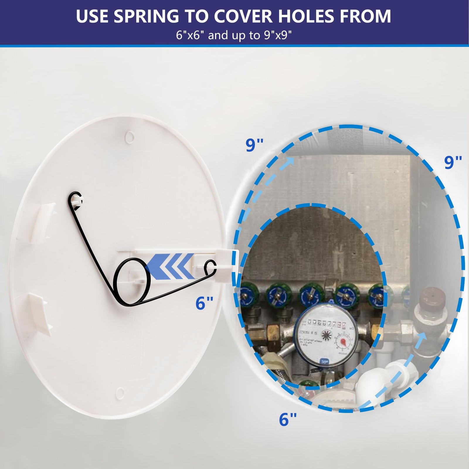10" Round Access Panel for Ceiling and Wall - Adjustable from 6 to 9 inches -...