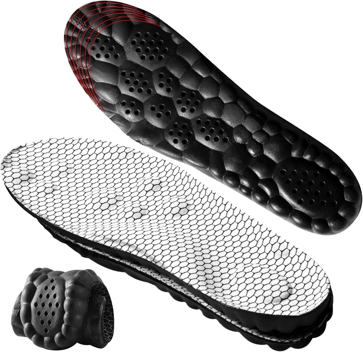 4D Cloud-Soft Comfort Soles for Men - Memory Foam US M 7.5-10.5, White