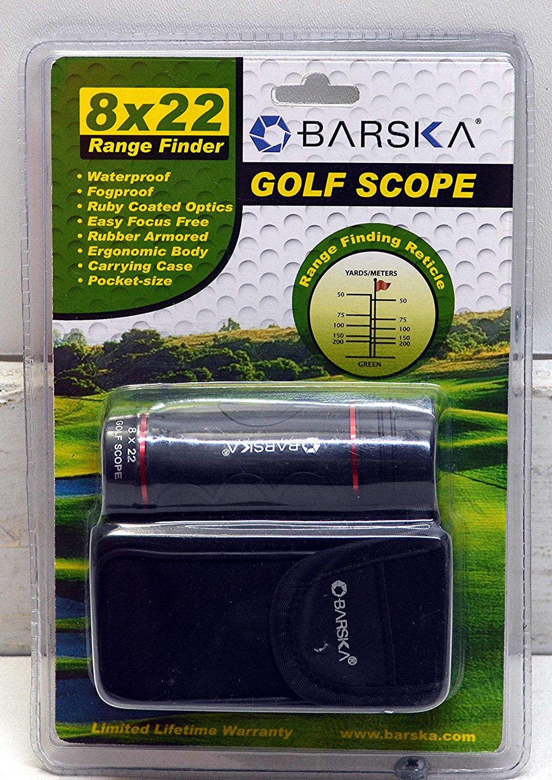 New Barska Golf Scope 8 X 22 Range Finder Waterproof Fog Proof Carrying Case