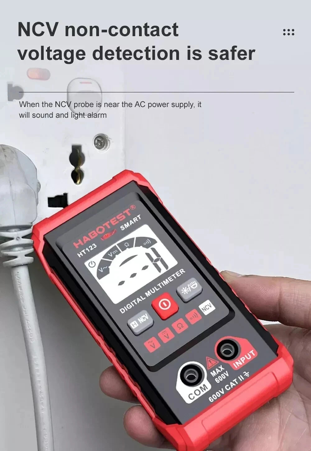 Digital Multimeter LCD Voltmeter Ammeter Ohmmeter Volt AC DC Tester Leads Meters